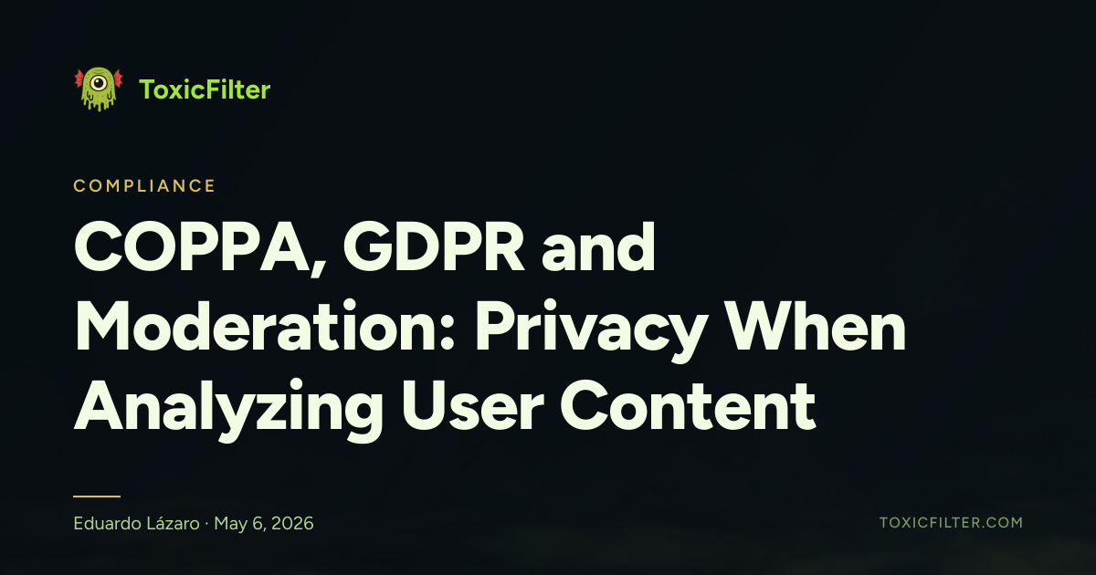 COPPA, GDPR and Moderation: Privacy When Analyzing User Content
