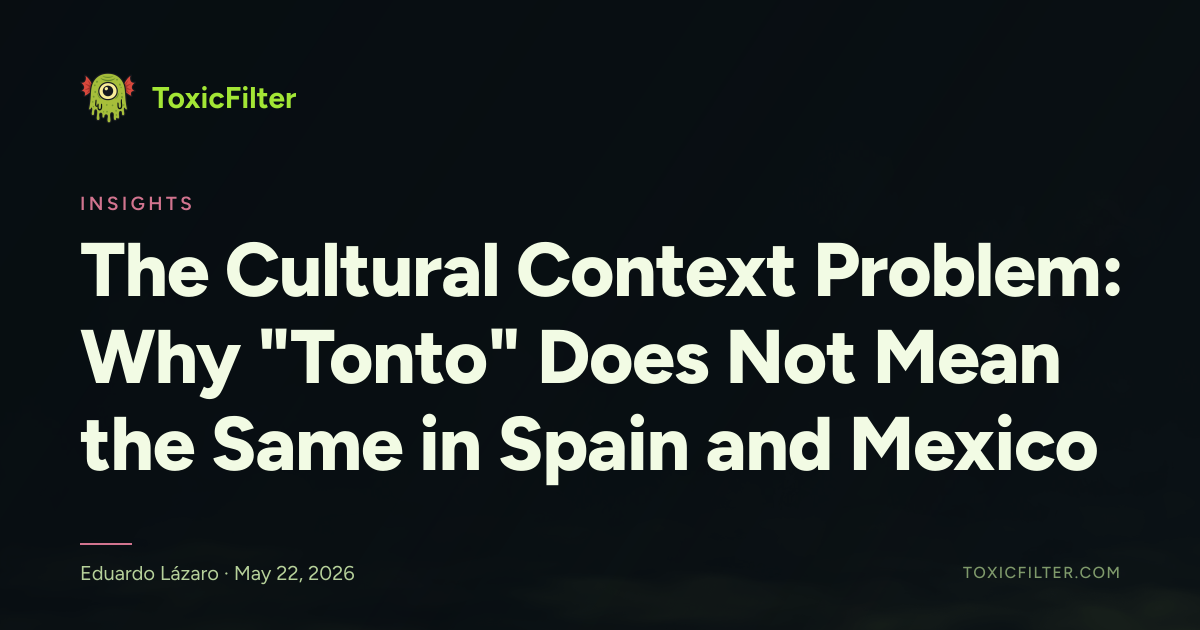 The Cultural Context Problem: Why "Tonto" Does Not Mean the Same in Spain and Mexico