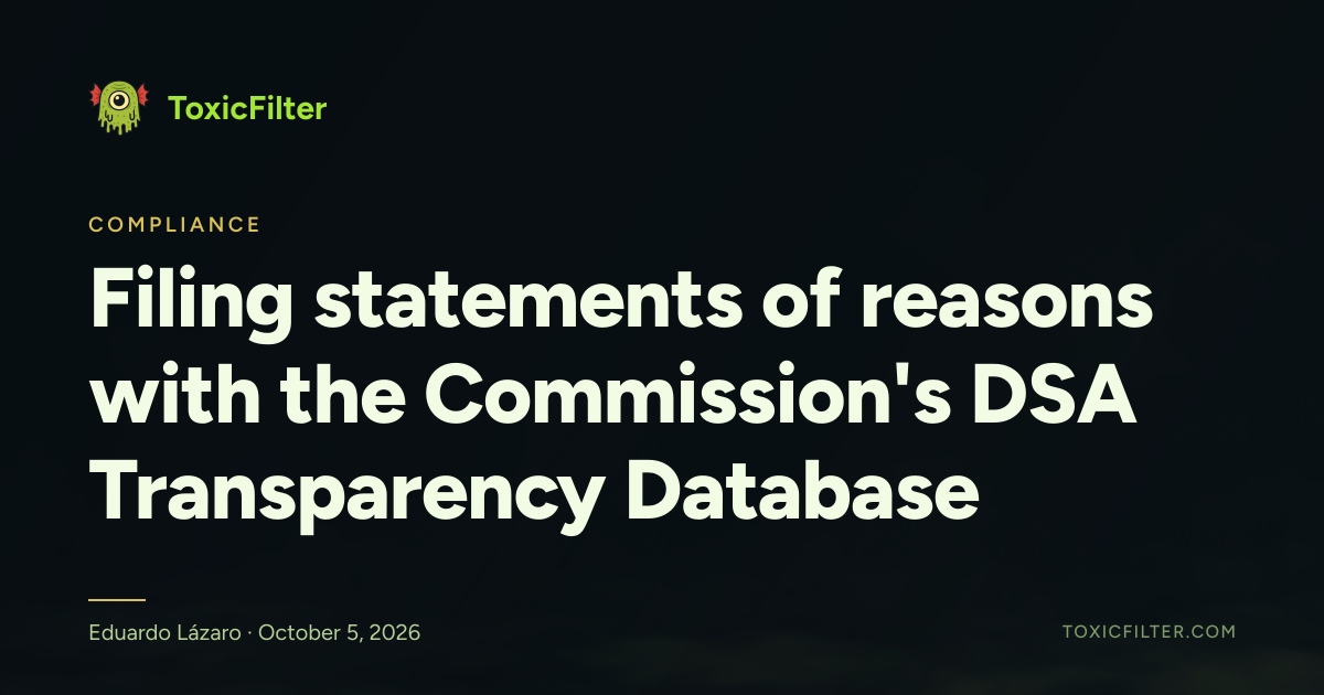 Filing statements of reasons with the Commission's DSA Transparency Database