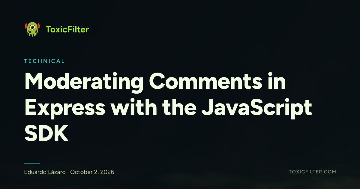 Moderating Comments in Express with the JavaScript SDK