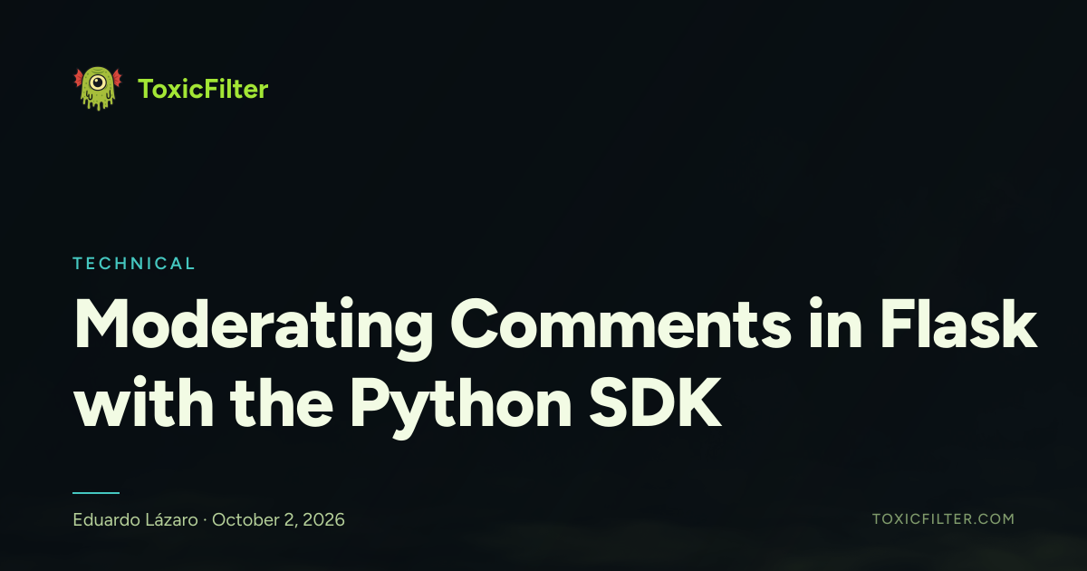 Moderating Comments in Flask with the Python SDK