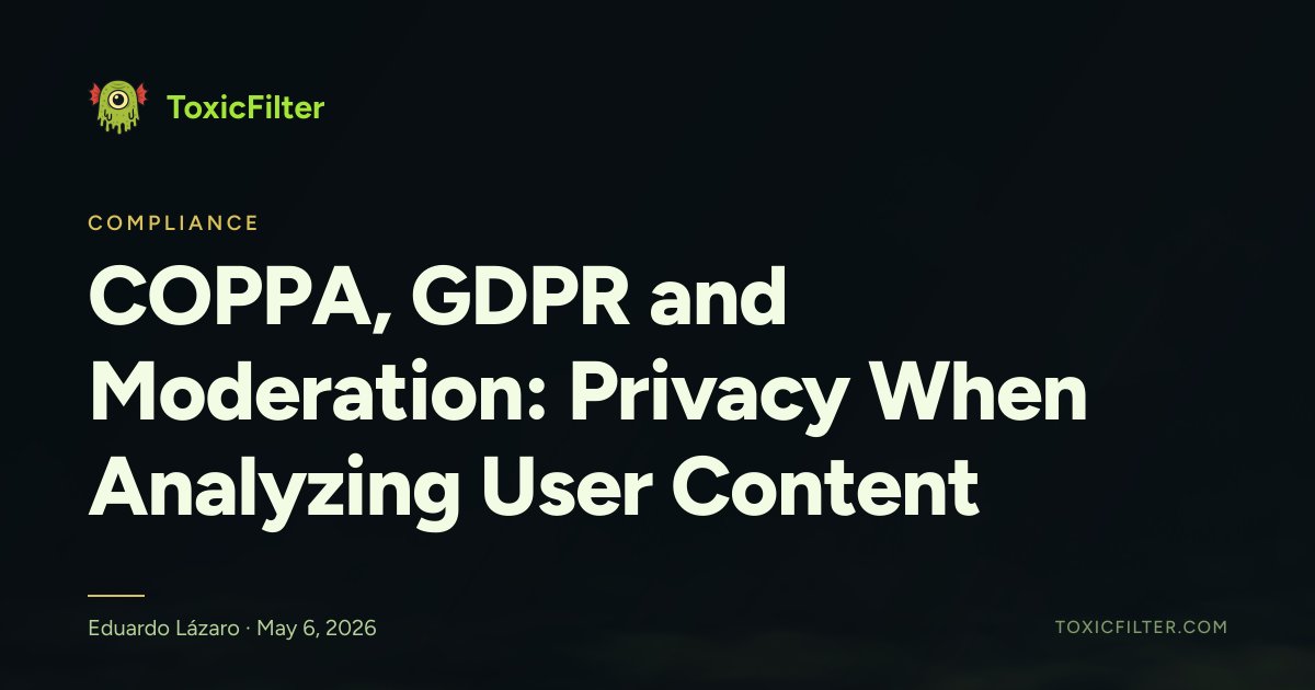COPPA, GDPR and Moderation: Privacy When Analyzing User Content
