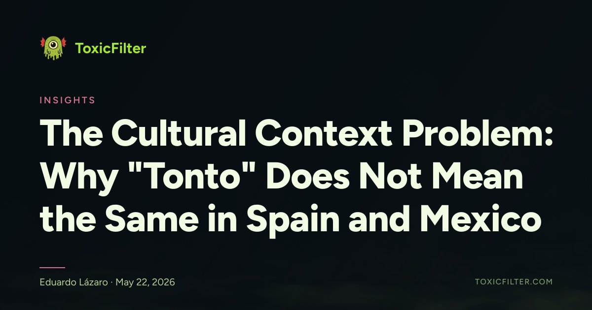 The Cultural Context Problem: Why "Tonto" Does Not Mean the Same in Spain and Mexico