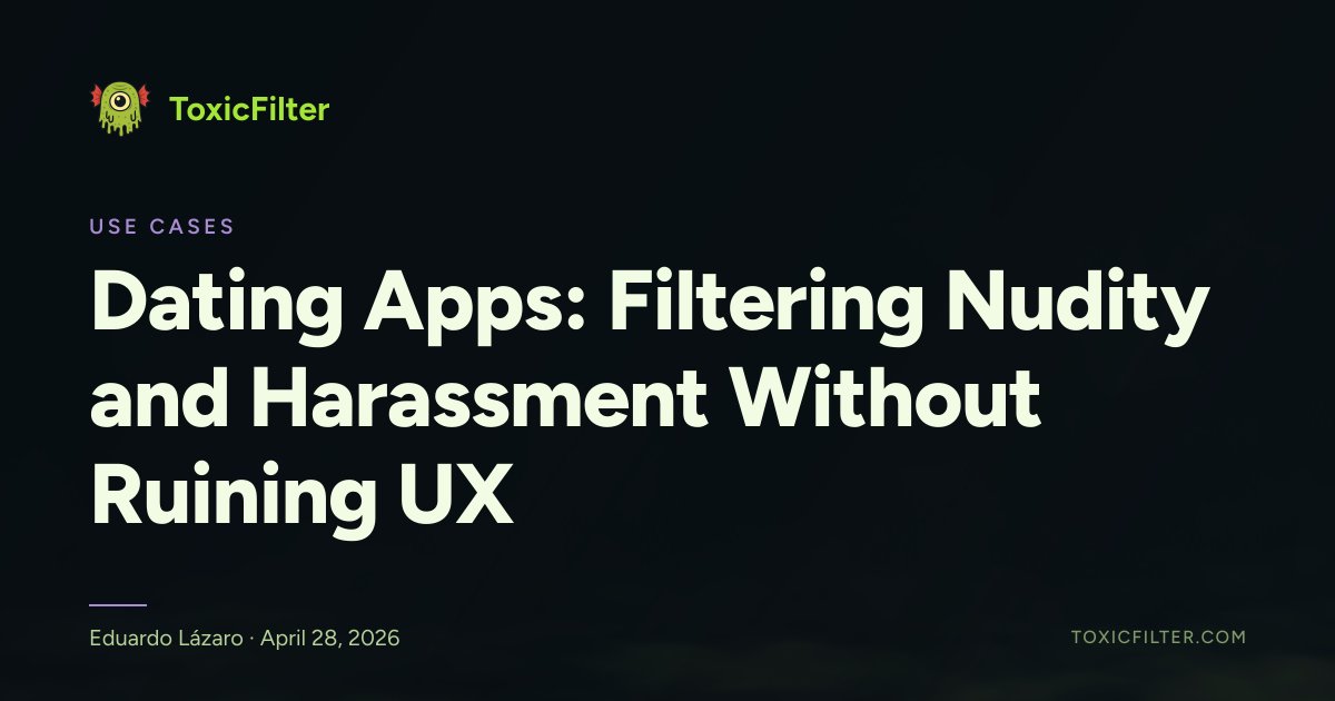 Dating Apps: Filtering Nudity and Harassment Without Ruining UX